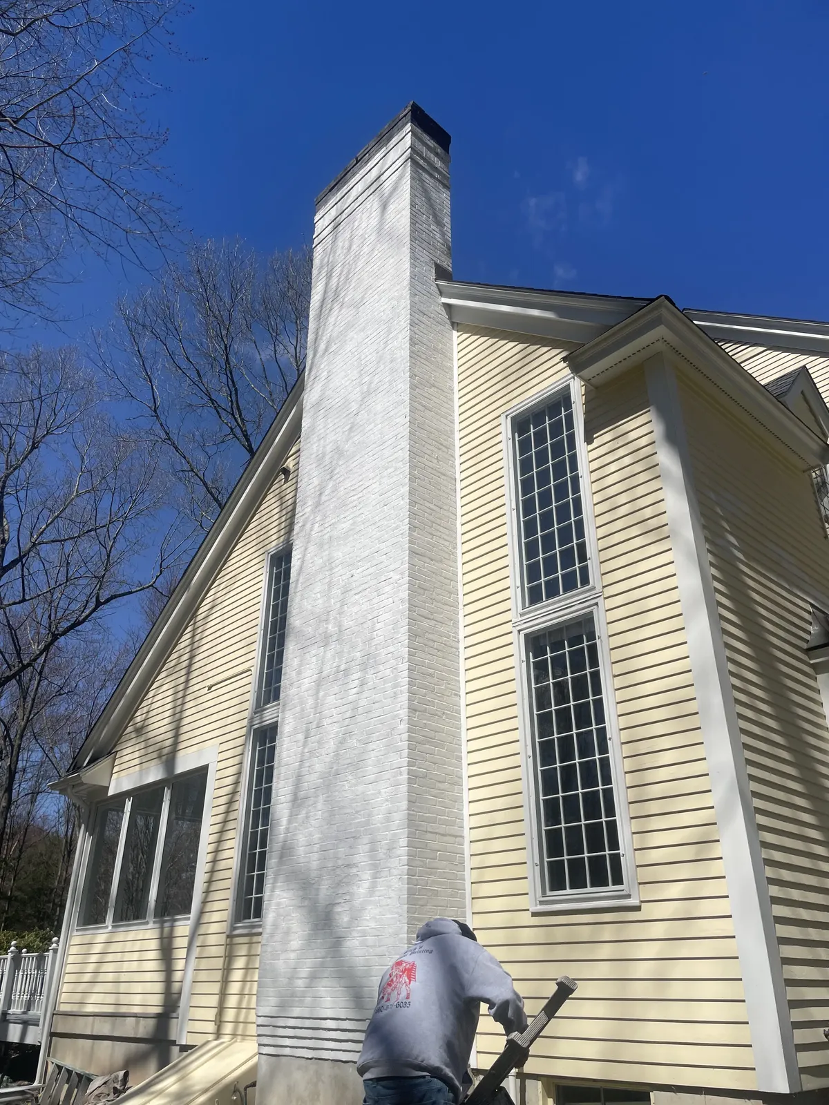 After: Chimney Exterior Painting in Farmington, CT