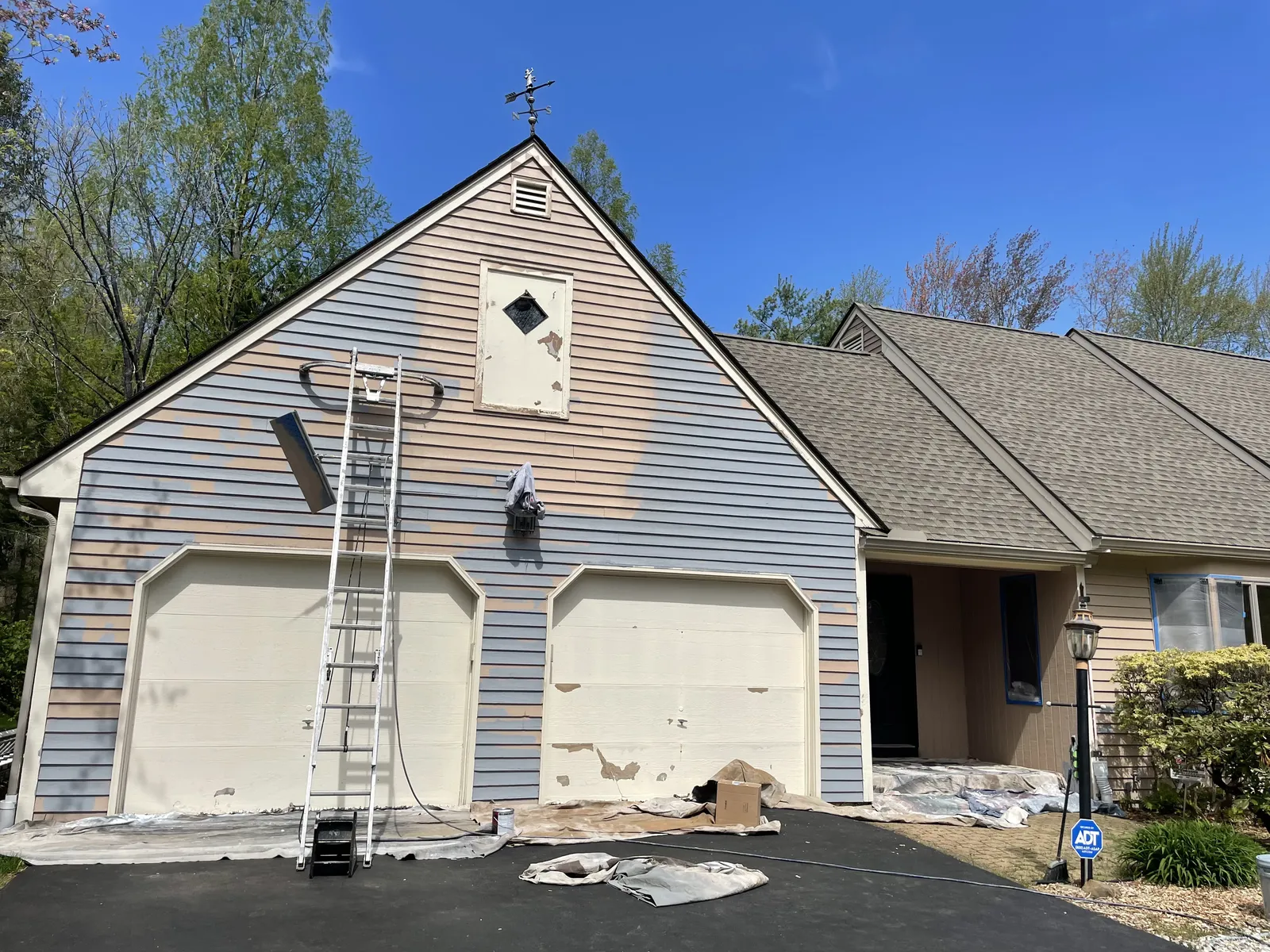 Before: Garage Exterior Painting in Bloomfield, CT